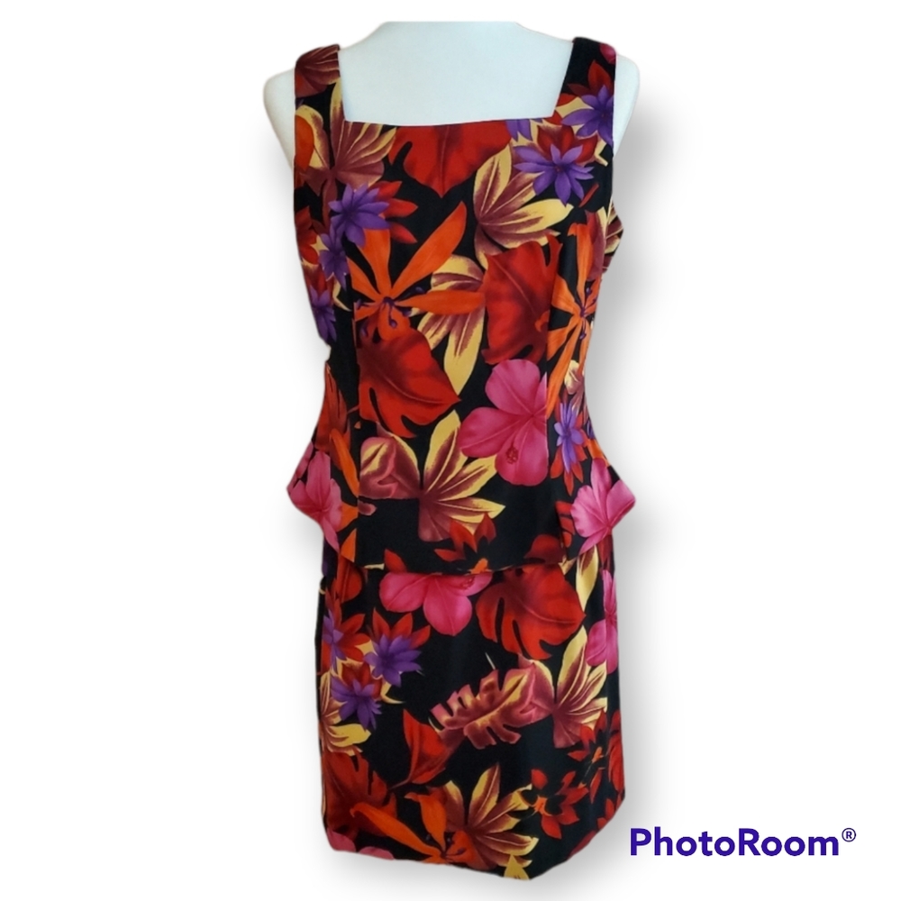 John Roberts 2 Piece Floral Tank and Skirt Vintage Outfit Size 10